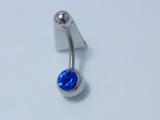 Chirurgická ocel -  piercing do pupíku modrý