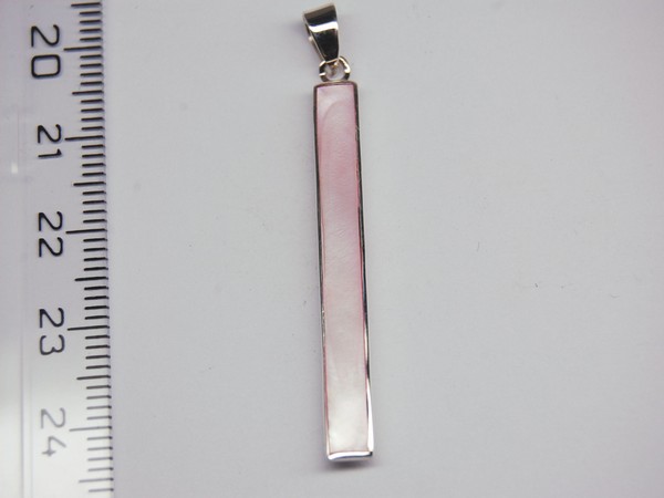 Stříbrný přívěsek - 4cm - růžová perleť